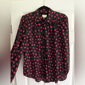 Kate spade heartbeat long sleeve blouse